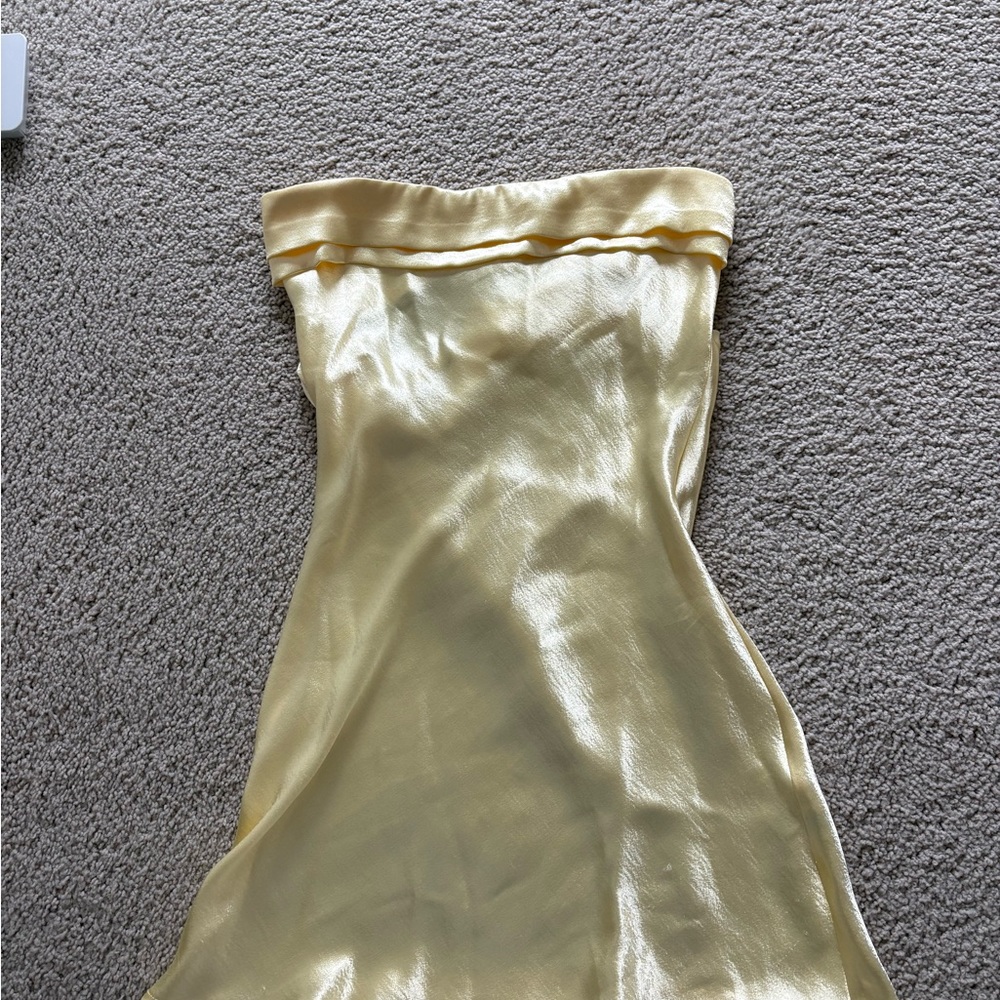 Lucy in the Sky Light Yellow Satin Dress